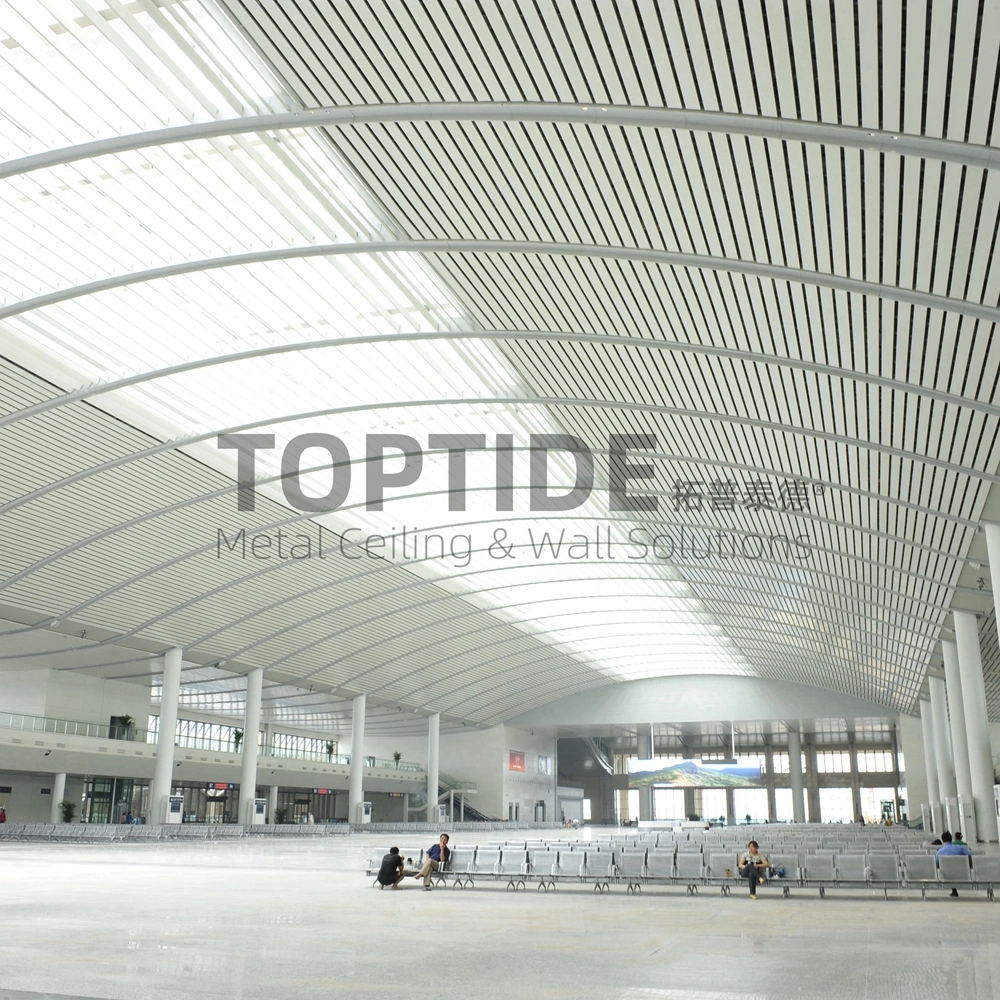 Suspended Metal Ceiling Building Material False Aluminum Baffle Ceiling for Railway Station